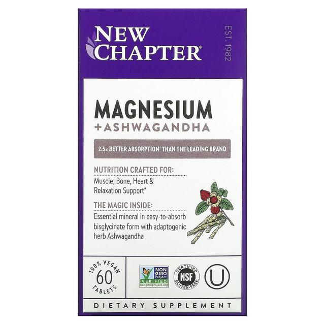 New Chapter Novo Capítulo, Magnésio + Ashwagandha, 60 Comprimidos Veganos on Productcaster.