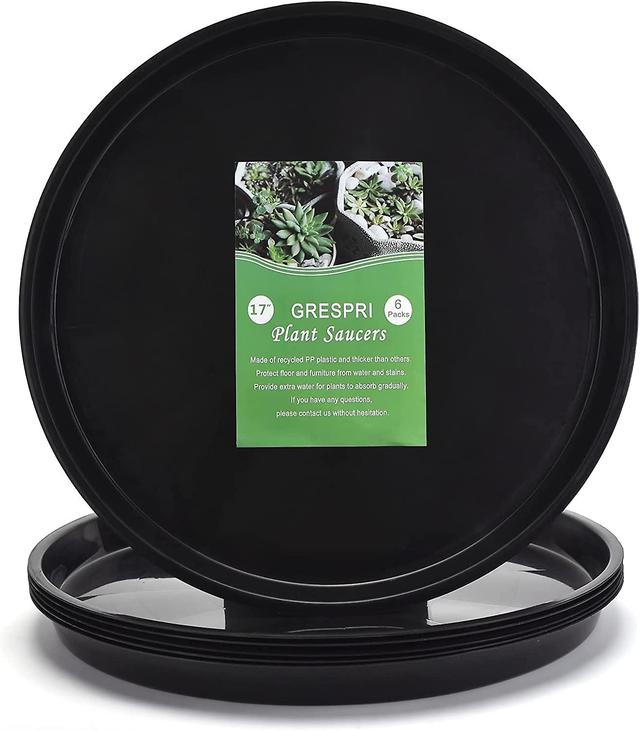 Hgbd-grespri Soucoupe végétale brun rouge robuste 14 pouces, 6 paquets Plateau à plantes en plastique durable, Récipients ronds robustes en pot de ... on Productcaster.