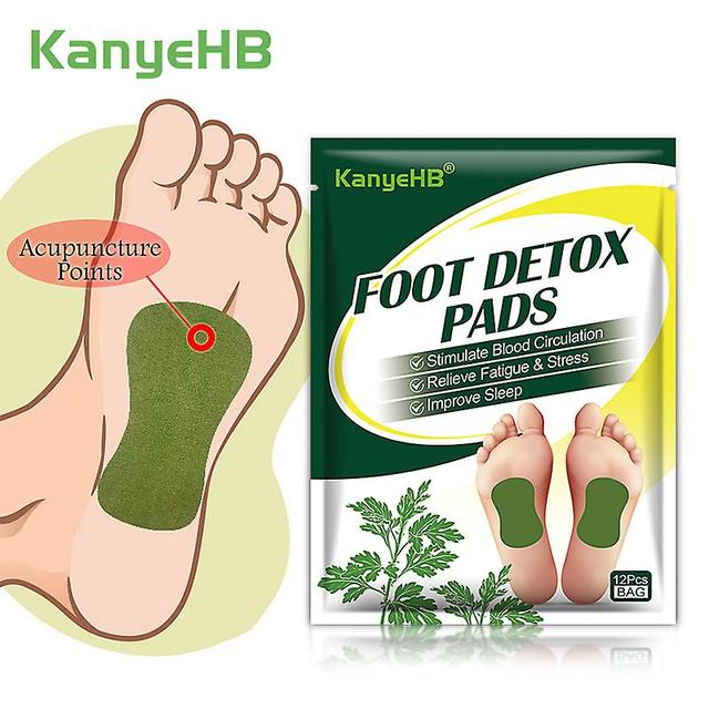 Qian 12pcs=1bag Detox Foot Plaster Wormwood Extract Health Care Patch Promote Blood Circulation Relieve Fatigue Stress Plaster W011 on Productcaster.