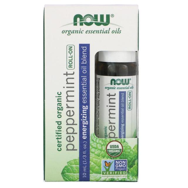 NOW Foods, Certified Organic Peppermint Roll-On, 1/3 fl oz (10 ml) on Productcaster.