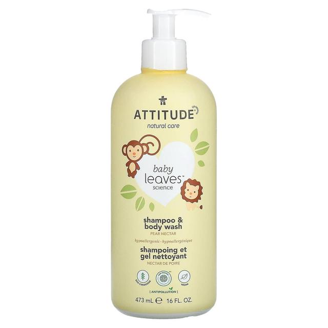 ATTITUDE, Baby Leaves Science, Shampoo & Body Wash, Pear Nectar, 16 fl oz (473 ml) on Productcaster.