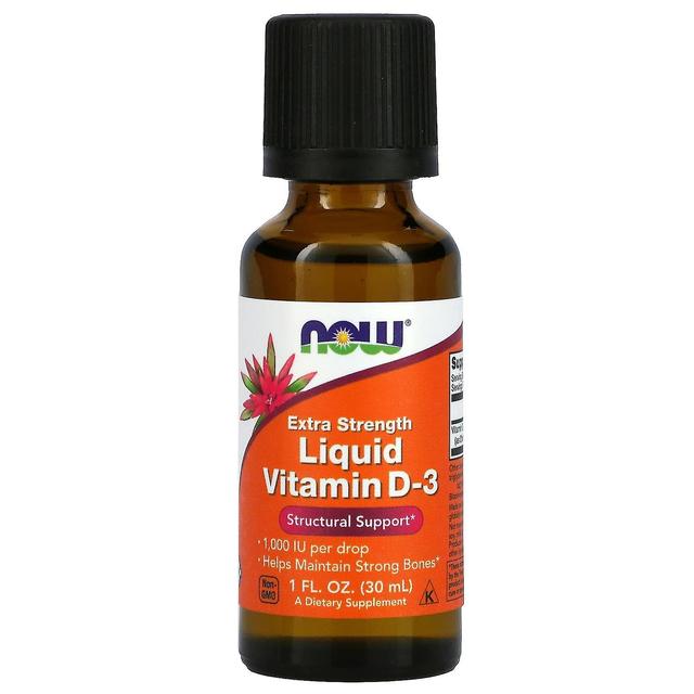 NOW Foods, Liquid Vitamin D-3, Extra Strength, 1,000 IU, 1 fl oz (30 ml) on Productcaster.