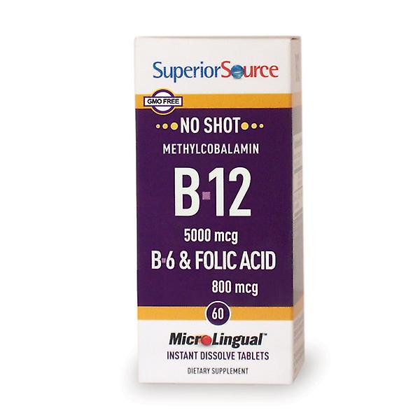 Superior Source Vynikajúci zdroj metylkobalamín vitamín B12 5000 mcg - B-6 - kyselina listová 800 mcg 60 ct on Productcaster.