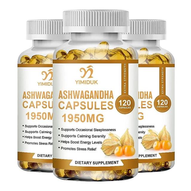 Sofirn Yimiduk Pure Organic Ashwagandha Extract Capsule 1950mg| Potent Concentrated Extract | Maximum Strength Formula | Non-GMO Vegan 3 Bottles 60... on Productcaster.