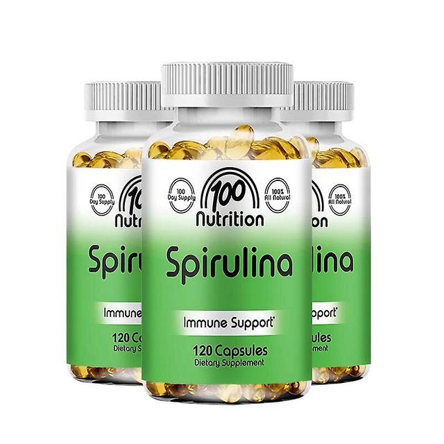 Vorallme Soomiig Organic Spirulina Supplement for Immune Support and Antioxidants | Non-GMO, Nicotine-Free, Dense Food Supplement 120 count-3 bottle on Productcaster.