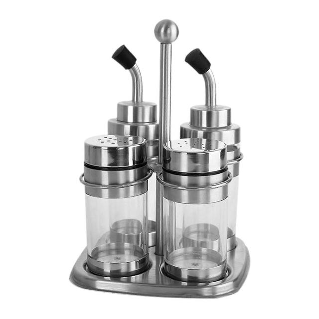 4x Seasoning Container Sauce Salt Pepper Holder for Camping Picnic Snack Bar argent 18.5cmx14cm on Productcaster.