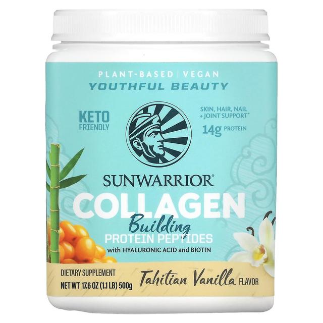 Sunwarrior, kollageenia rakentavat proteiinipeptidit, hyaluronihapolla ja biotiinilla, Tahitin vanilja, 1 on Productcaster.