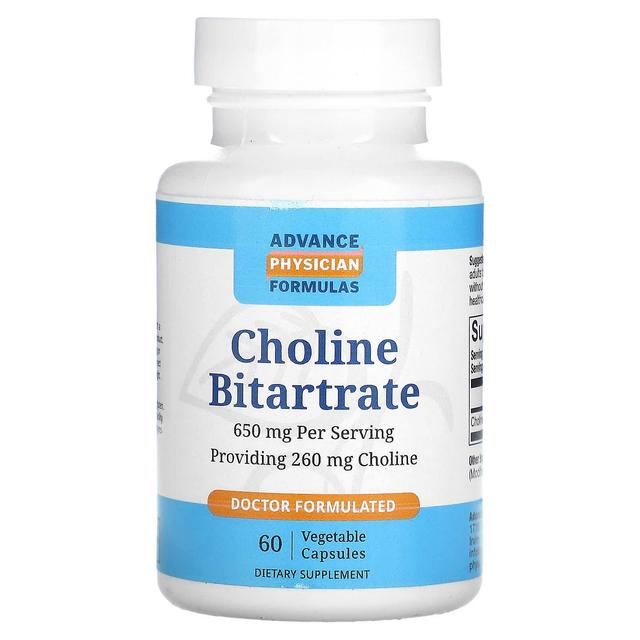 Advance Physician Formulas, In Advance Physician Formulas, Inc., Choline Bitartrate, 650 mg, 60 Vegetable Capsules on Productcaster.