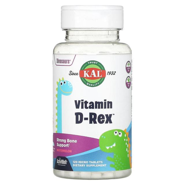 KAL, Dinosaurs, Vitamin D-Rex, Watermelon, 120 Micro Tablets on Productcaster.