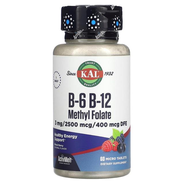 KAL, B-6 B-12 Methyl Folate, Mixed Berry, 60 Micro Tablets on Productcaster.