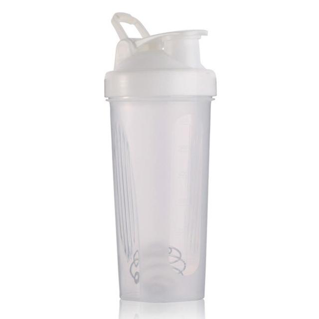 600ml Shaker Bottle Eco-friendly Large Capacity Plastic Protein Powder Mixing Mug For Outdoor White on Productcaster.