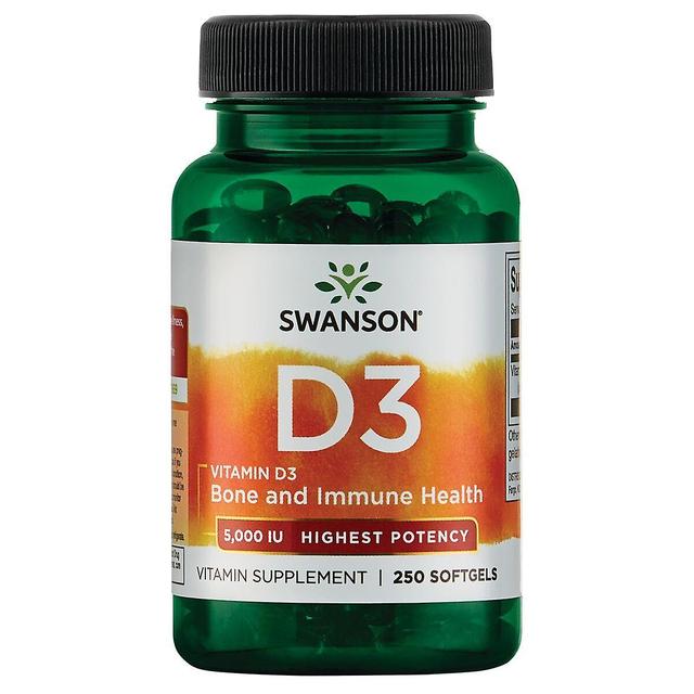 Swanson Vitamin D3 Highest Potency 5,000 IU (125 mcg) 250 Softgels on Productcaster.