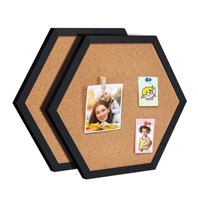 Duqi Innovative Equilateral Hexagon Cork Stickers DIY Decorative Postcard Wall Cork Board Bulletin Board Message Board Pin Boards 2 Piece on Productcaster.