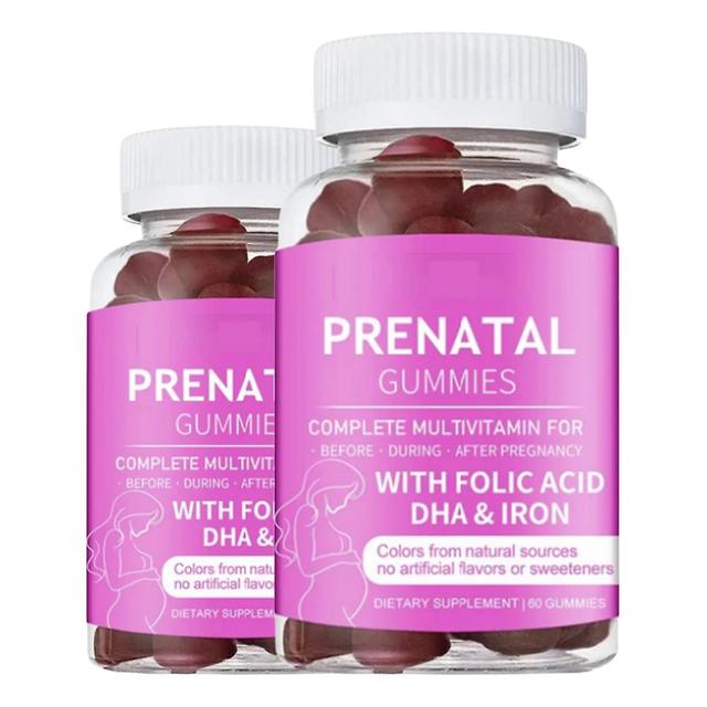 60 Ct Of Prenatal Gummies With Folic Acid, Dha, Iron And Multivitamins To Nourish Your Baby 2PCS on Productcaster.