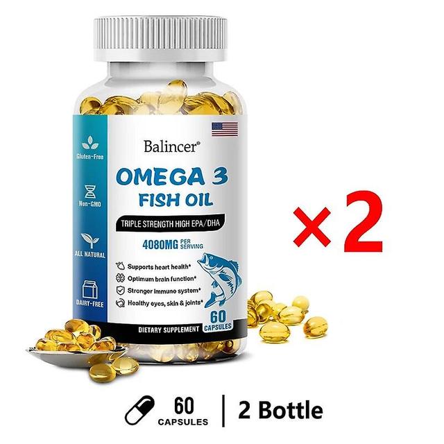 Visgaler Omega-3 Fish Oil Triple Action Epa/dha Supports Heart, Brain Function, Immune System, Eye, Skin And Joint Health 2 bottle on Productcaster.