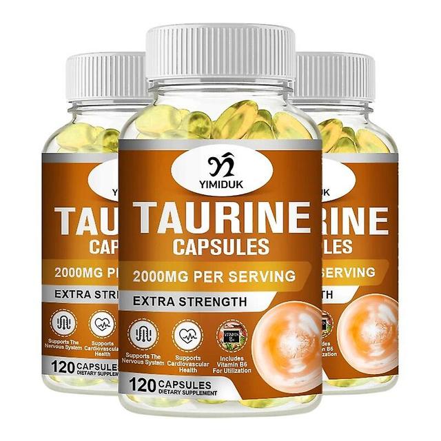 Vorallme Taurin Kapseln 1000 mg Antioxidans Aminosäure Gesundheit und Funktion des Gehirns Gesundheit des Nervensystems 3 Flaschen 120pcs on Productcaster.