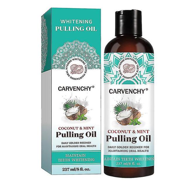 Spmyv GuruNanda Oil Pulling 237ml Coconut & Peppermint Oil with Tongue Scraper - Teeth Whitening & Healthier Teeth & Gums_SPMYV on Productcaster.