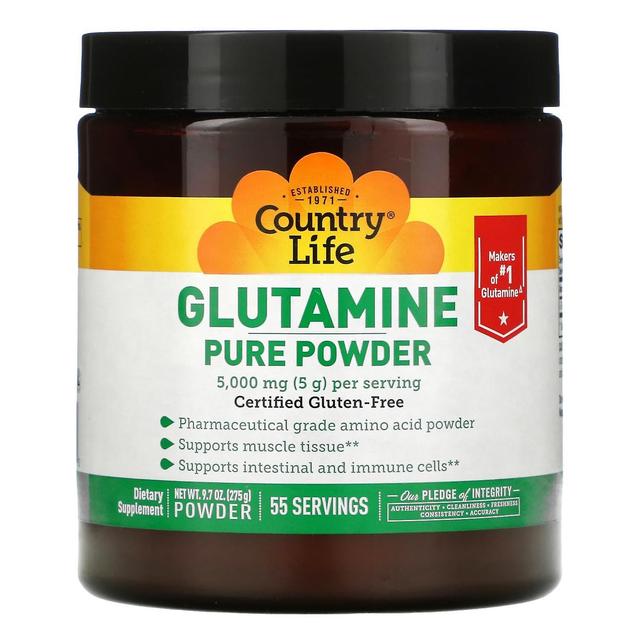 Country Life Livet på landet, Glutamin rent pulver, 5.000 mg, 275 g on Productcaster.