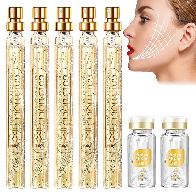 Soluble Protein Thread Set Moisturizing Gold Protein Peptide Line Carving serum Water Soluble Collag on Productcaster.