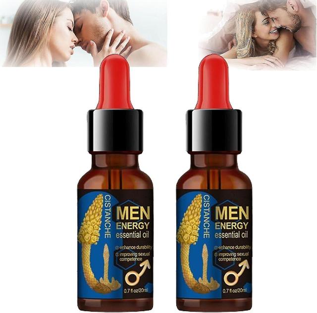 Secret Drops voor sterke mannen, Secret Happy Drops voor mannen Groter Langer Langdurig Sex Energy Massage Oil Enhancing Sensitivity 2 stuks 40ml on Productcaster.