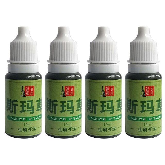 Hongyexin 4pcXinjiang Usma Grass Juice, Eyebrow, Straw Mash, Thick Eyelashes, Fresh Usman, Hair Line, And Increased Beard 4x10ml on Productcaster.