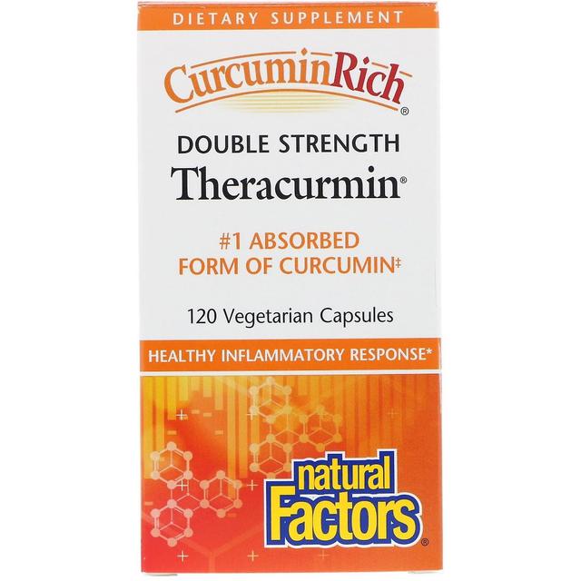 Natural Factors, CurcuminRich, Double Strength Theracurmin, 120 Vegetarian Capsu on Productcaster.