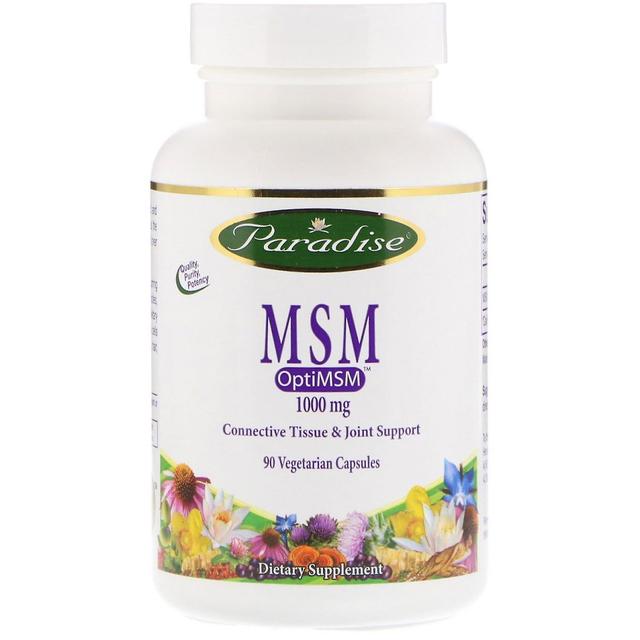 Paradise Herbs Paradise Urter, MSM, 1,000 mg, 90 Vegetariske Kapsler on Productcaster.