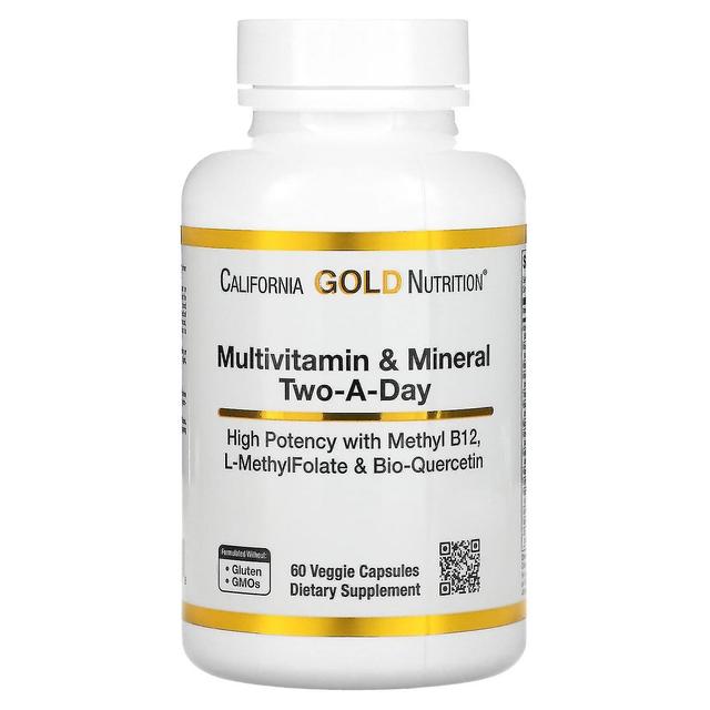 California Gold Nutrition, Multivitamin and Mineral, Two-A-Day, 60 Veggie Capsules on Productcaster.