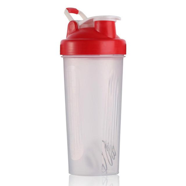 600ml Shaker Bottle Eco-friendly Large Capacity Plastic Protein Powder Mixing Mug For Outdoor Red on Productcaster.