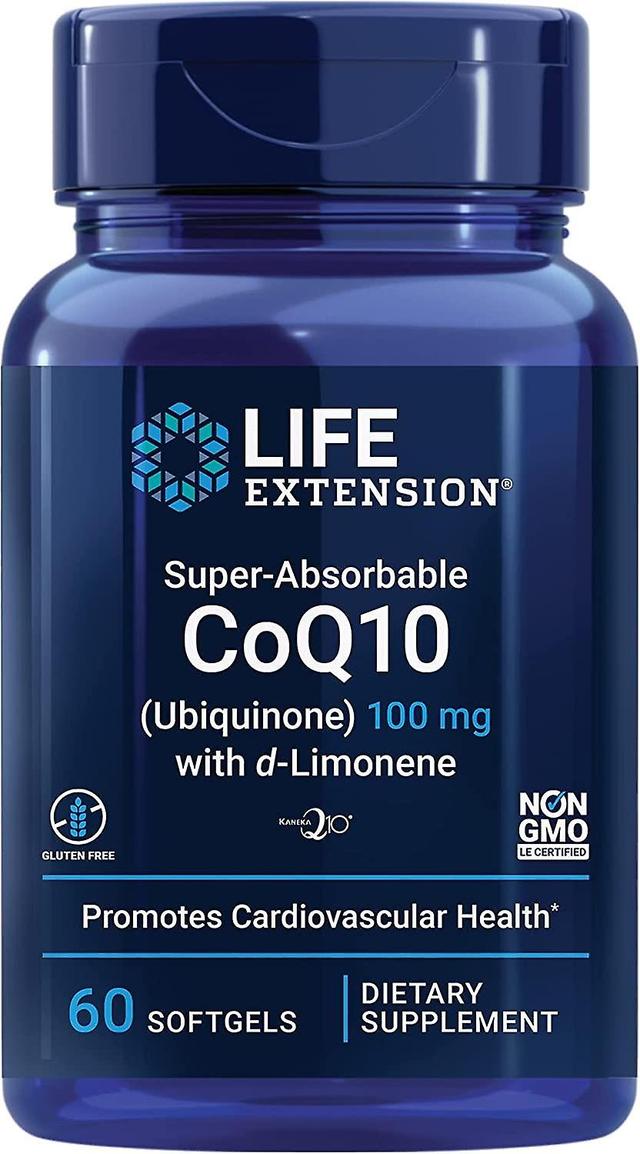 Life Extension Super-Absorbable CoQ10 (Ubiquinone) with d-Limonene 100 mg 60 Softgels on Productcaster.