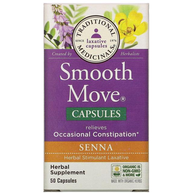 Traditional Medicinals, Smooth Move Capsules, Senna, 50 Capsules on Productcaster.