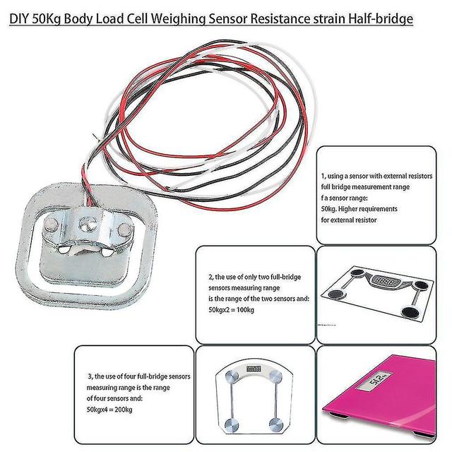 unbrand Hot 50kg Body Load Cell Weighing Sensor Resistance Strain Half-bridge Diy on Productcaster.