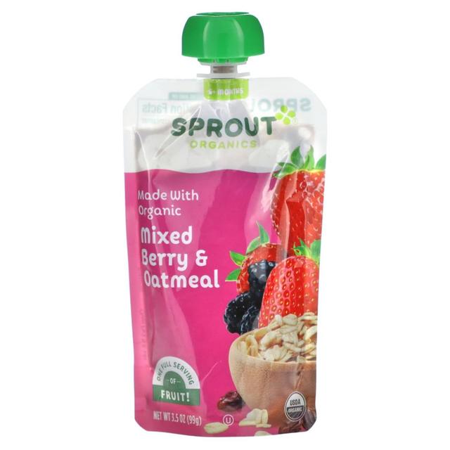 Sprout Organics, Baby Food, 6 Months & Up, Mixed Berry & Oatmeal, 3.5 oz (99 g) on Productcaster.