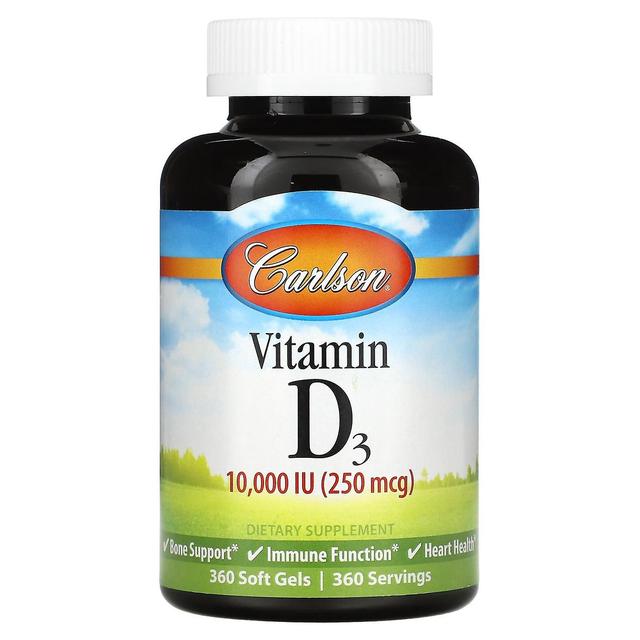 Carlson, Vitamin D3, 10.000 IE (250 mcg), 360 Softgels on Productcaster.