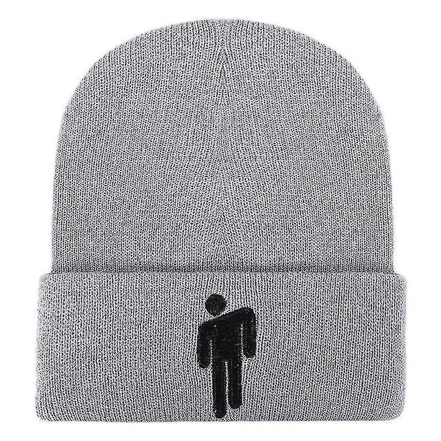 Unisex Hip-hop Casual Bonnet Bordado Beanie Hat para invierno Durable Sombrero de hip-hop reutilizable gris on Productcaster.