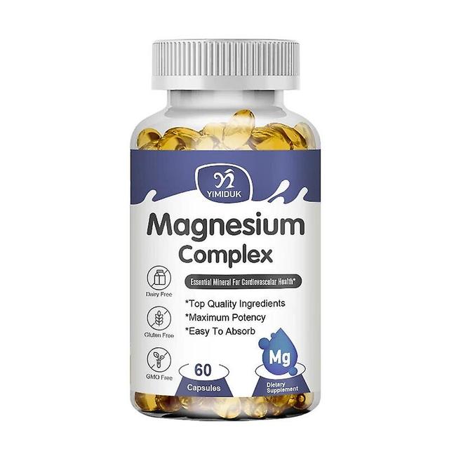 Visgaler Magnesium Complex Capsules, Relieve Nerve Stress And Muscle Contraction, Support Bone Health And Boost Immune Function 1 Bottles 120 PCS on Productcaster.