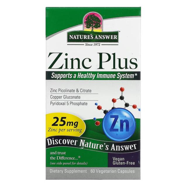 Nature's Answer, Zink Plus, 25 mg, 60 vegetarische Kapseln on Productcaster.