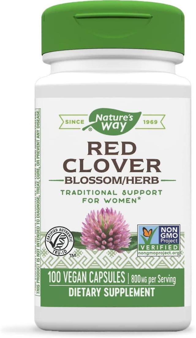 Nature's Way Red Clover Blossom / Herb 400mg 100 Vegan Capsules on Productcaster.