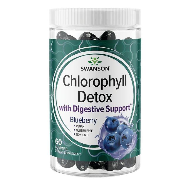 Swanson Chlorophyll Detox Gummies, Blueberry Flavoured 25mg 60 Gummies on Productcaster.