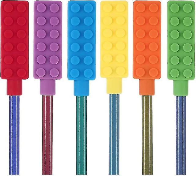 Crayon à croquer Chew Topper Sensory Fidget Toppers pour enfants, Besoins spéciaux moteurs oraux, pack de 6 on Productcaster.