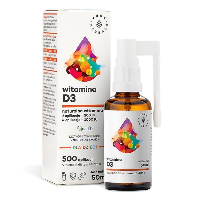 Compléments alimentaires Aura Herbals Witamina D3 Dla Dzieci Mct Aerozol (50 ml) 6363 on Productcaster.