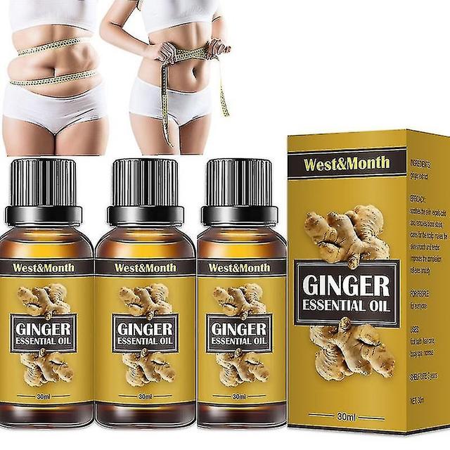 Aouii 3pcs Belly Drainage Ginger Oil Natural Therapy Essential Massage Liquid on Productcaster.