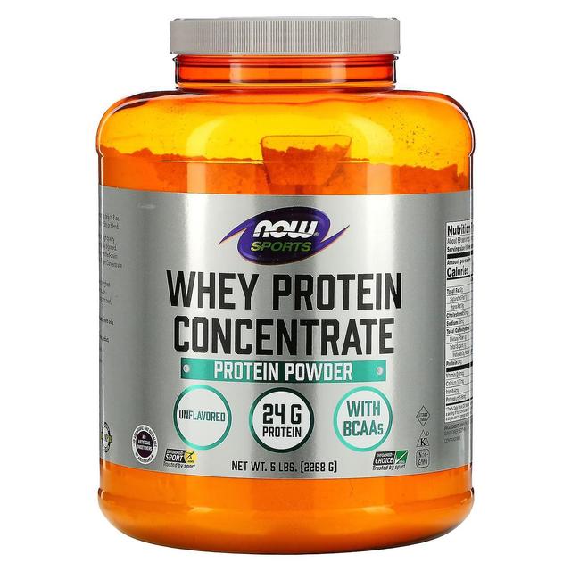 NOW Foods, Sports, Whey Protein Concentrate Protein Powder, Unflavored, 5 lbs (2268 g) on Productcaster.