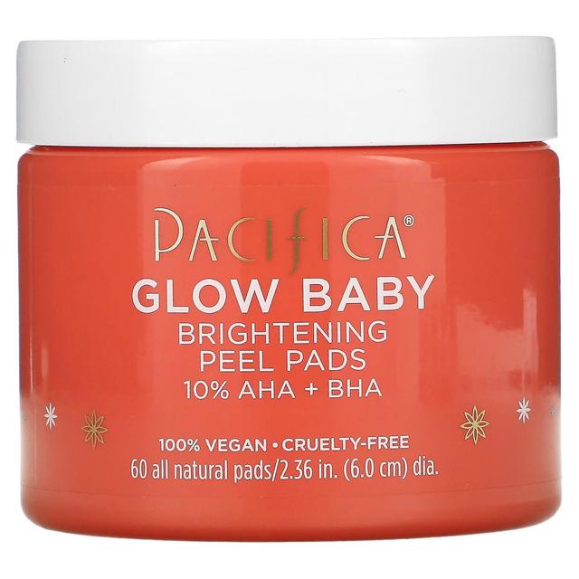 Pacifica, Glow Baby, Brightening Peel Pads, 60 All Natural Pads on Productcaster.