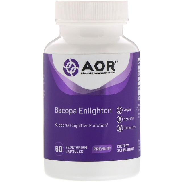 Advanced Orthomolecular Resear Avancerad orthomolecular forskning AOR, Bacopa enlighten, 60 vegetariska kapslar on Productcaster.