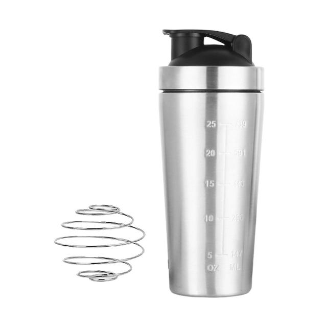 Protein Shaker pullo 900ml proteiinipirtelöille ulkoilu fitness hopea on Productcaster.