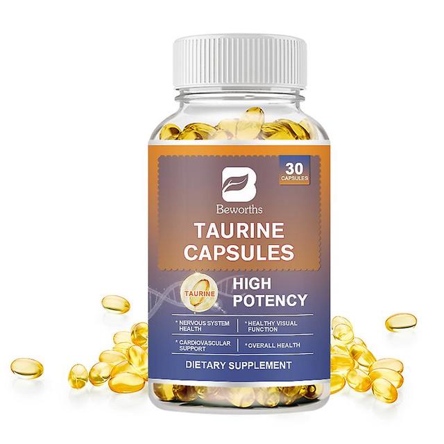 Huamade Taurin kapsel ren 500mg tillägg för att stödja en lugn, avslappnad stämning, aminosyror för hjärthälsa, nervsystemet hälsa 30 PCS on Productcaster.