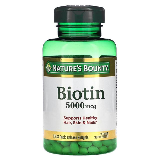 Natures Bounty Nature's Bounty, Biotin, 5,000 mcg, 150 Rapid Release Softgels on Productcaster.