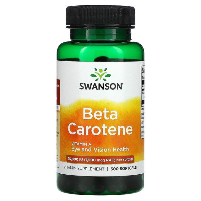 Swanson, Beta Carotene, 25,000 IU (7,500 mcg RAE), 300 Softgels on Productcaster.