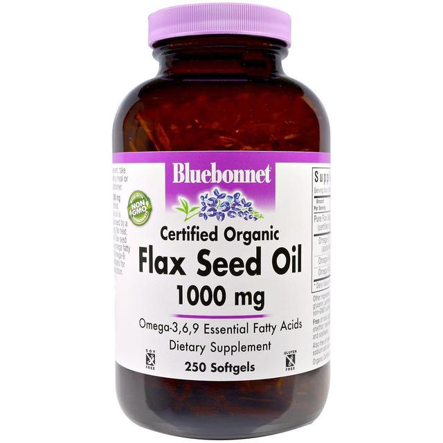 Bluebonnet Nutrition, Organic Flax Seed Oil, 1,000 mg, 250 Softgels on Productcaster.